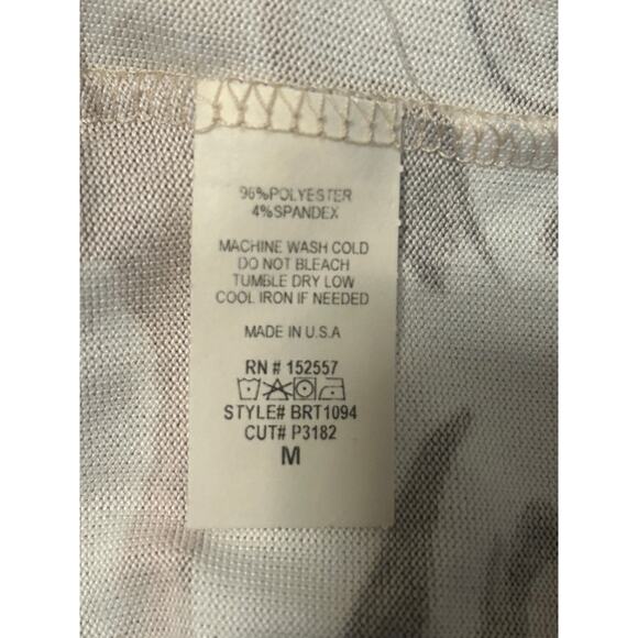 VGUC Bailey Rose Brown/Multi Print Crop Top Long Sleeve Slit Front Size Medium - Picture 4 of 5